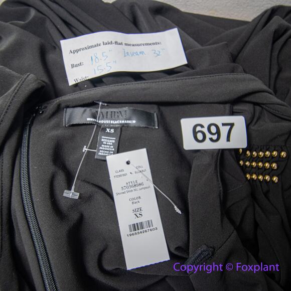 New! White House Black Market Shirred Shoulder Matte Jersey Jumpsuit, size XS‎ - Picture 14 of 14